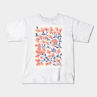 peach cherry blossoms Kids T-Shirt